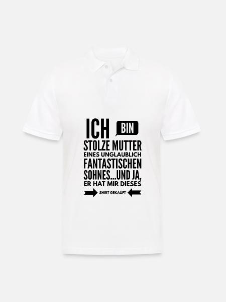 Stolze Mutter Fantastischer Sohn Spruch Geschenk - Männer Poloshirt - Weiß