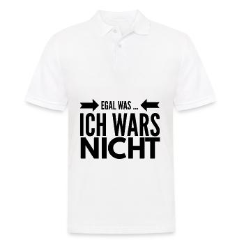 Ich war es nicht lustiger Spruch Geschenk - Männer Poloshirt - Weiß - Vorne - Kai (181cm)