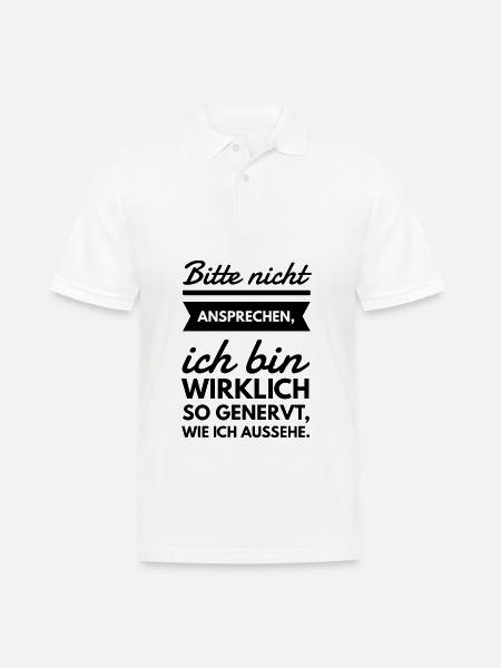 Bitte nicht ansprechen Spruch Tshirt - Männer Poloshirt - Weiß