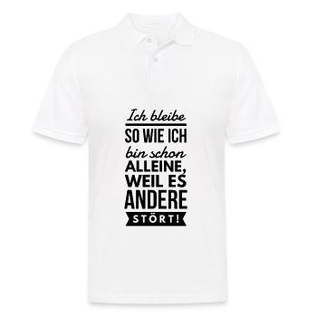 Ich bleibe so wie ich bin Spruch Tshirt - Männer Poloshirt - Weiß - Vorne - Kai (181cm)