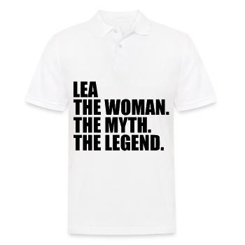 Femme, Mythe, Légende, Nom, Lea - Polo Homme - blanc - Devant - Kai (181cm)