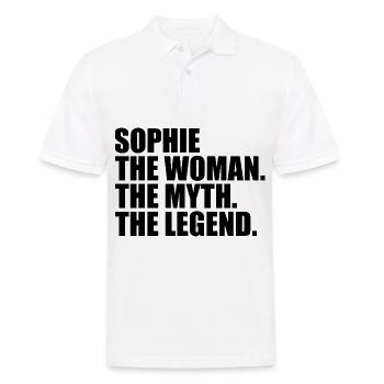 Femme, Mythe, Légende, Prénom Sophie - Polo Homme - blanc - Devant - Kai (181cm)