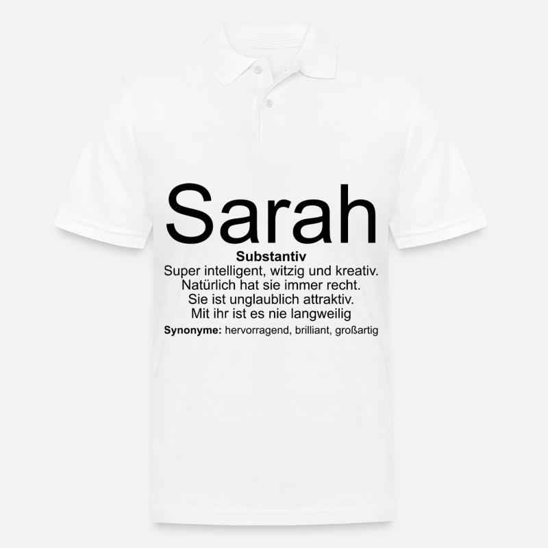 Name Definition Sarah - Männer Poloshirt - Weiß