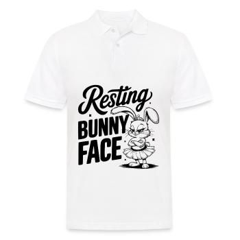 Visage de lapin au repos - Polo Homme - blanc - Devant - Kai (181cm)