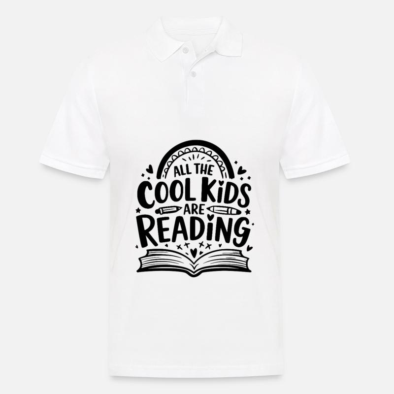 All Cool Kids Are Reading - Männer Poloshirt - Weiß