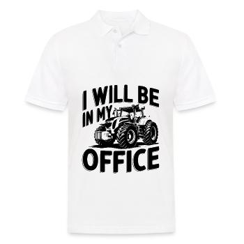 I WILL BE IN MY OFFICE - Men's Polo Shirt - white - Front - Kai (181cm)