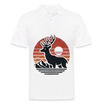 Hirsch - Männer Poloshirt - Weiß - Vorne - Kai (181cm)