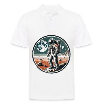 Astronaut - Männer Poloshirt - Weiß - Vorne - Kai (181cm)