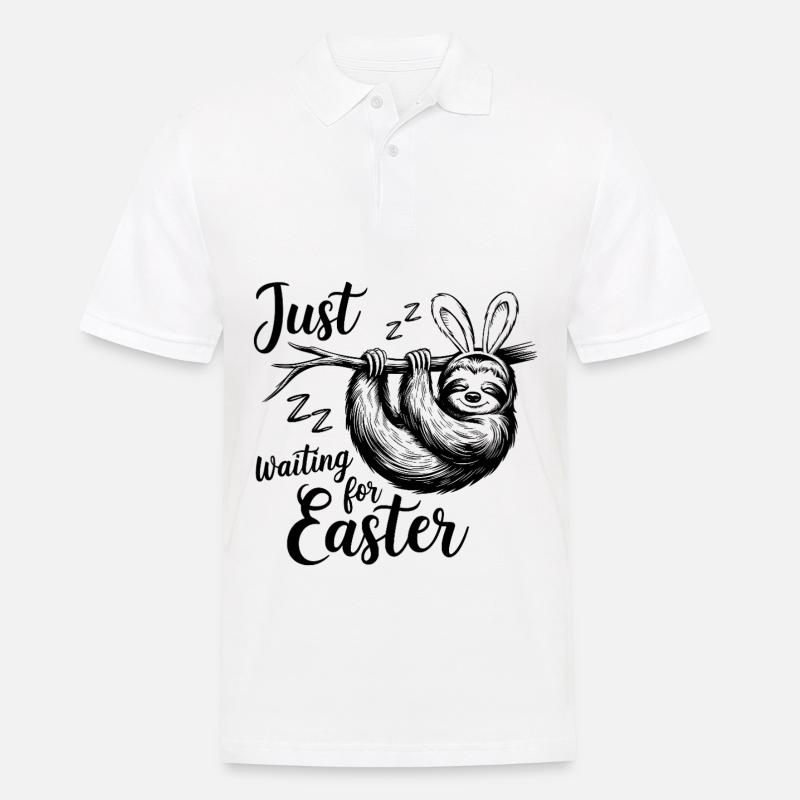 Just Waiting For Easter - Männer Poloshirt - Weiß