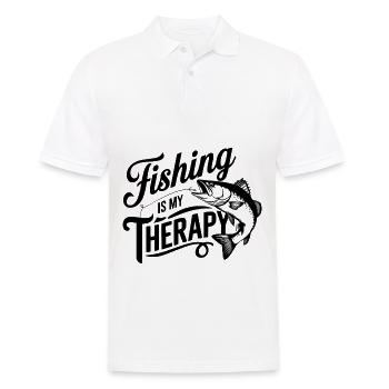 Fishing is My Therapy - Men's Polo Shirt - white - Front - Kai (181cm)