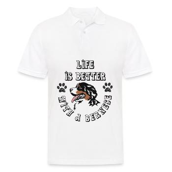 Life is better with a bernese - Men's Polo Shirt - white - Front - Kai (181cm)