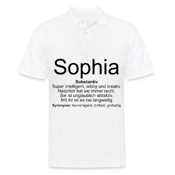 Name Definition Sophia - Männer Poloshirt - Weiß - Vorne - Kai (181cm)