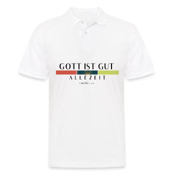 Gott ist gut/ALLEZEIT - Männer Poloshirt - Weiß - Vorne - Kai (181cm)