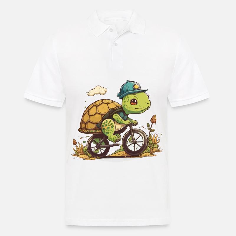 Tortoise Bicycle - Men's Polo Shirt - white