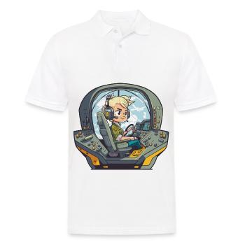 Der Abenteurer in der Luft - Männer Poloshirt - Weiß - Vorne - Kai (181cm)