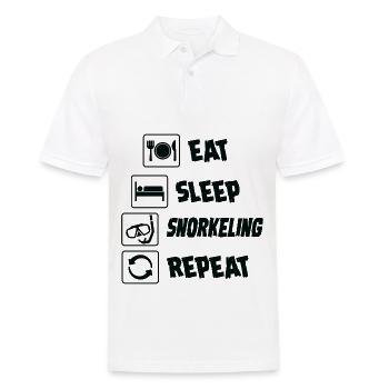Tauchen – Shirt Eat Sleep Repeat Geschenk - Männer Poloshirt - Weiß - Vorne - Kai (181cm)
