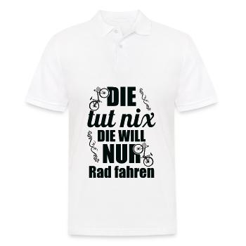 Fahrrad – Shirt Radsport Drahtesel Geschenk - Männer Poloshirt - Weiß - Vorne - Kai (181cm)