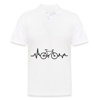 Fahrrad- Shirt Radsport Rennrad Trikot Geschenk - Männer Poloshirt - Weiß - Vorne - Kai (181cm)