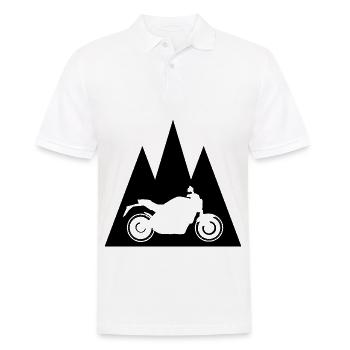 Dreieck-Berg- und Motorrad - (MOTORRAD) - Männer Poloshirt - Weiß - Vorne - Kai (181cm)