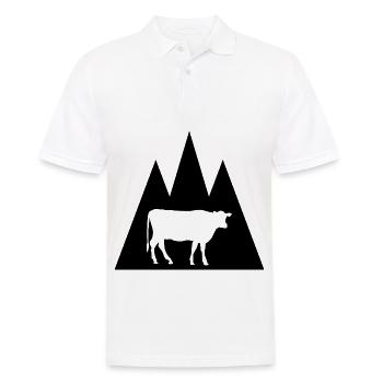 Triangle montagne et vache - - Polo Homme - blanc - Devant - Kai (181cm)