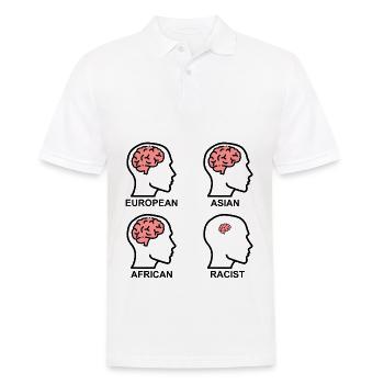 Racist Brain Against Right - Men's Polo Shirt - white - Front - Kai (181cm)