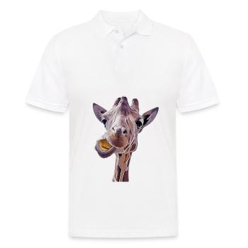 Girafe drôle dans le zoo - Polo Homme - blanc - Devant - Kai (181cm)
