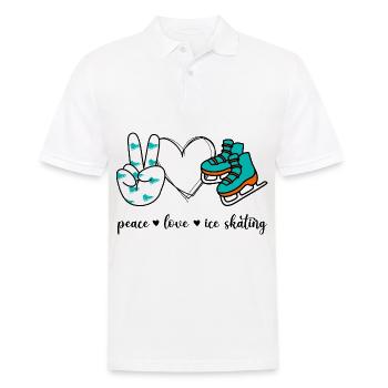 Peace Love Ice Skating - Männer Poloshirt - Weiß - Vorne - Kai (181cm)