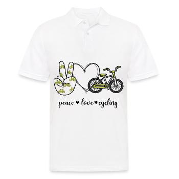 Peace Love Cycling Peace Cyclists - Men's Polo Shirt - white - Front - Kai (181cm)