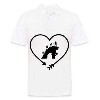 Pfeil in Heartshape und Klettern - - Männer Poloshirt - Weiß - Vorne - Kai (181cm)