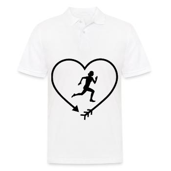Arrow in Heartshape and Run 1 - - Men's Polo Shirt - white - Front - Kai (181cm)
