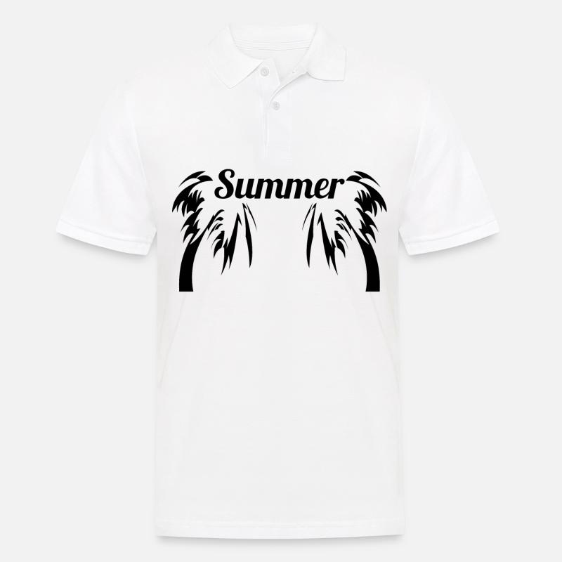 Summer Palmen - Männer Poloshirt - Weiß