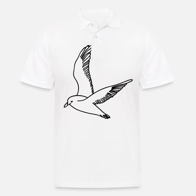 Möwe - Männer Poloshirt - Weiß
