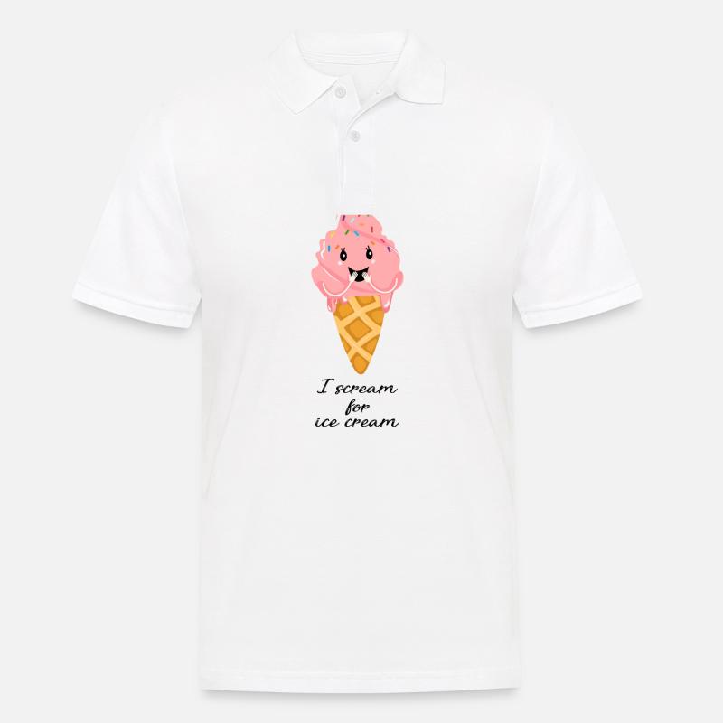 Scream for Ice Cream - Männer Poloshirt - Weiß