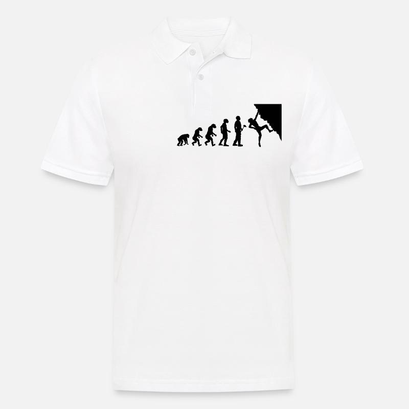 Evolutionstheorie Klettern - Männer Poloshirt - Weiß
