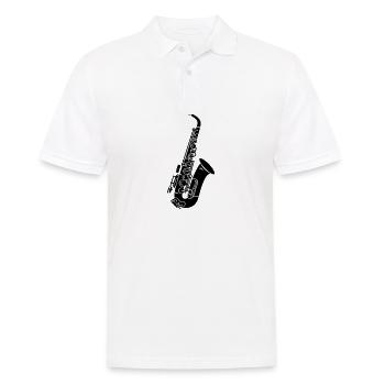 Saxophon - Männer Poloshirt - Weiß - Vorne - Kai (181cm)