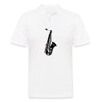 Saxophon - Männer Poloshirt - Weiß - Vorne - Kai (181cm)
