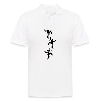 3 amis équipe équipe logo figure symbole alpiniste - Polo Homme - blanc - Devant - Kai (181cm)