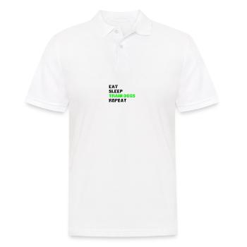 Eat Sleep Train Hunde Wiederholen Funny Dog Trainer - Männer Poloshirt - Weiß - Vorne - Kai (181cm)
