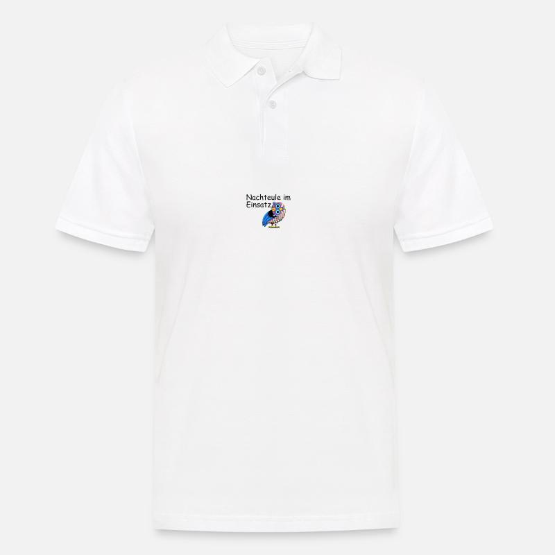 Nachteule im Einsatz - Männer Poloshirt - Weiß