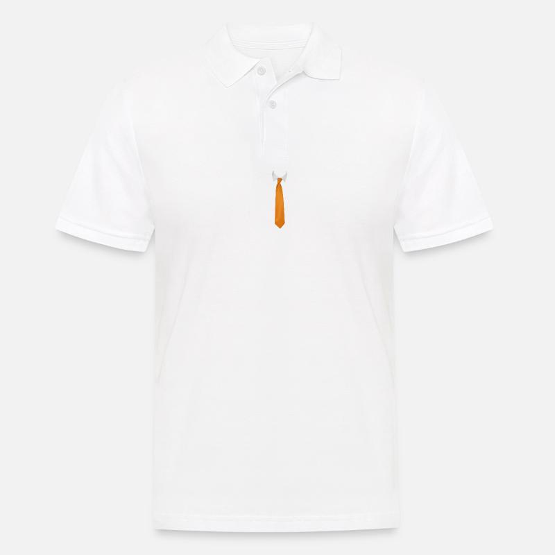 kravatte gelb - Männer Poloshirt - Weiß