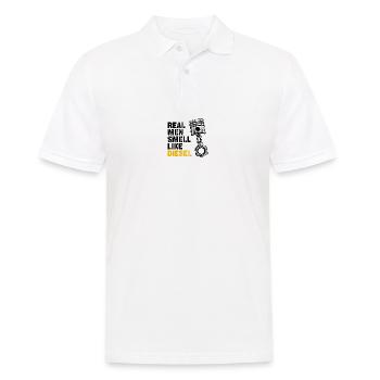 Real Men Smell Like Diesel | Amateurs de voitures - Polo Homme - blanc - Devant - Kai (181cm)