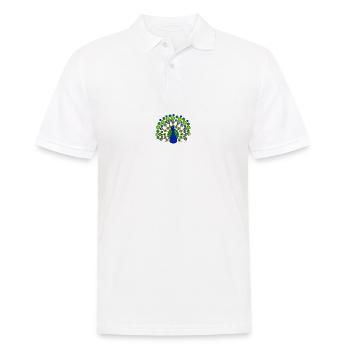 Pfau - Männer Poloshirt - Weiß - Vorne - Kai (181cm)