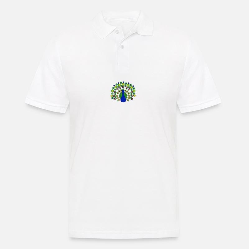 Pfau - Männer Poloshirt - Weiß