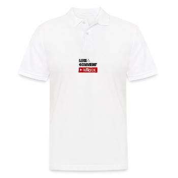 Like, Comment, Subscribe. - Men's Polo Shirt - white - Front - Kai (181cm)