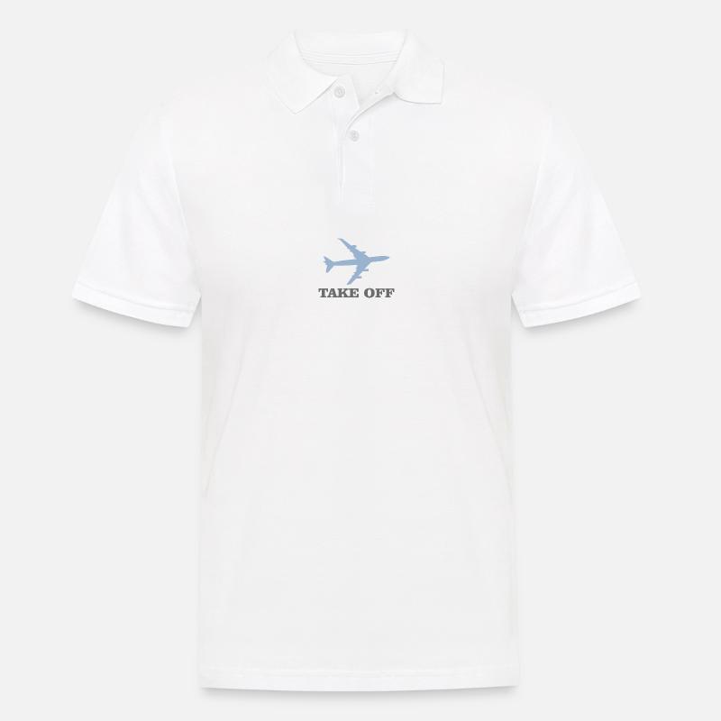 take off flugzeug 1 - Männer Poloshirt - Weiß