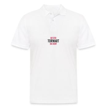 Bester Torwart im Dorf | Fußball Geschenke - Männer Poloshirt - Weiß - Vorne - Kai (181cm)