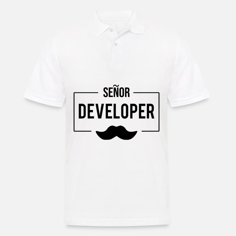 Senor Developer - Männer Poloshirt - Weiß