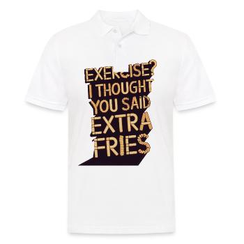 Excercise i thought you said extra fries - Men's Polo Shirt - white - Front - Kai (181cm)