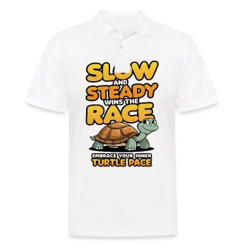 Slow and steady wins the race embrace turtle pace - Men's Polo Shirt - white - Front - Kai (181cm)