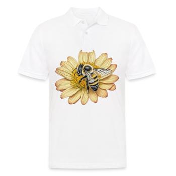 Abeille mignonne et fleur jaune - Polo Homme - blanc - Devant - Kai (181cm)